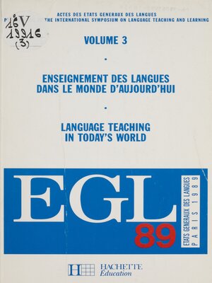 cover image of Enseignement des langues dans le monde d'aujourd'hui (3)